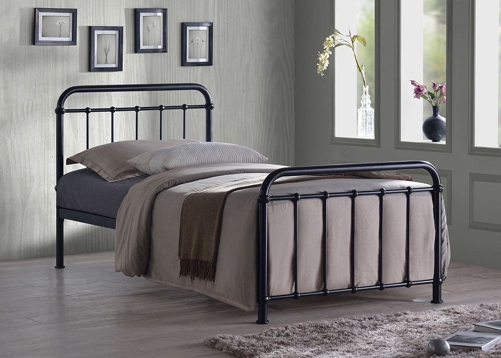Product photograph of Time Living Miami Black Metal Bed from Choice Furniture Superstore.